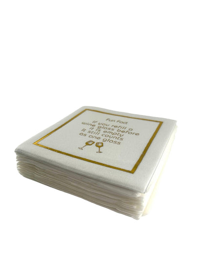 Fun Fact Linen-Feel Cocktail Napkins