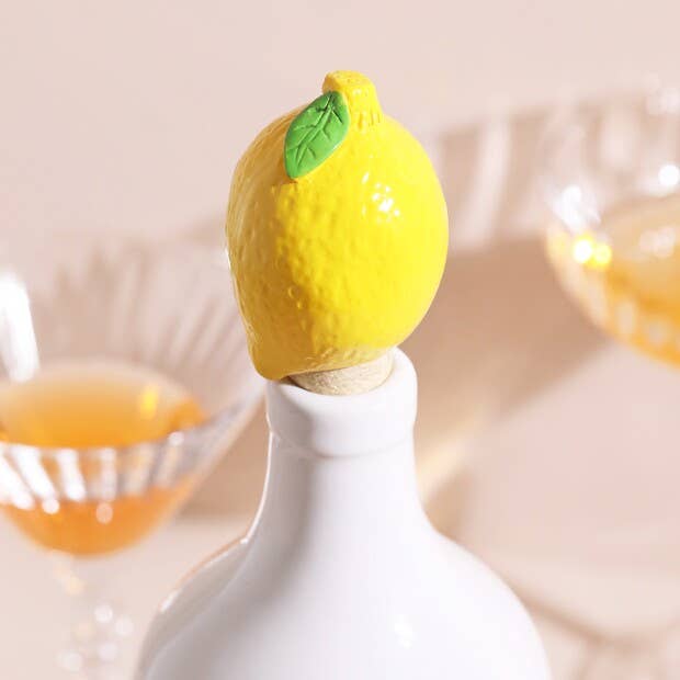 Lemon Cork Bottle Stopper