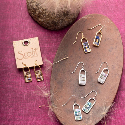 Good Karma Miyuki Frame Earring - Indigo/Gold