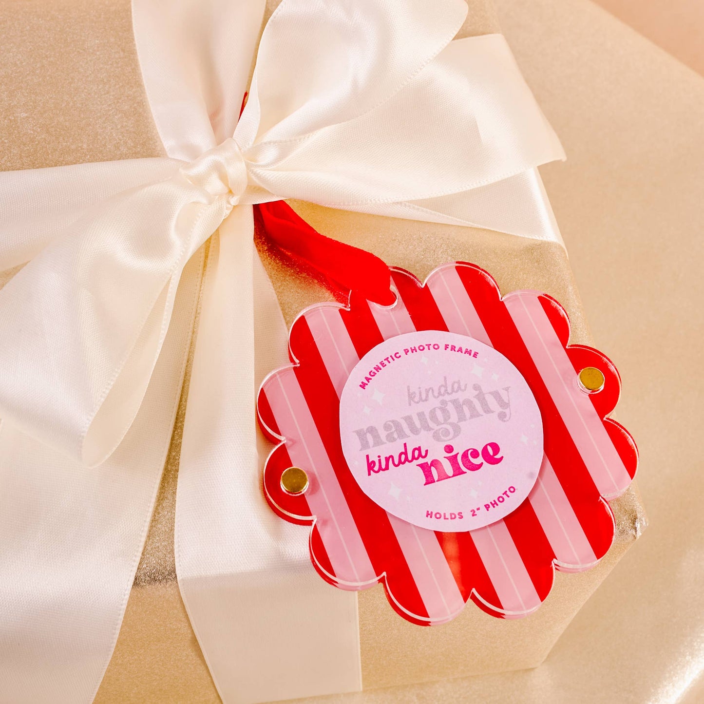 Peppermint Stripes Picture Frame Ornament