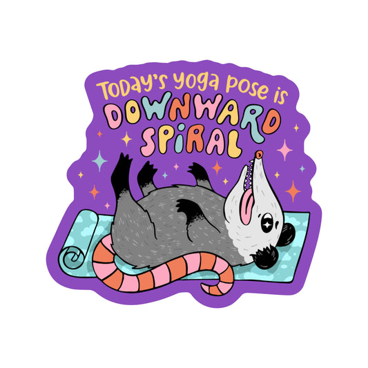 Yoga Opossum Sticker