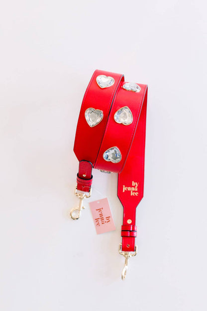 Crystal Heart Gameday Purse Strap | Rhinestone Stadium Strap