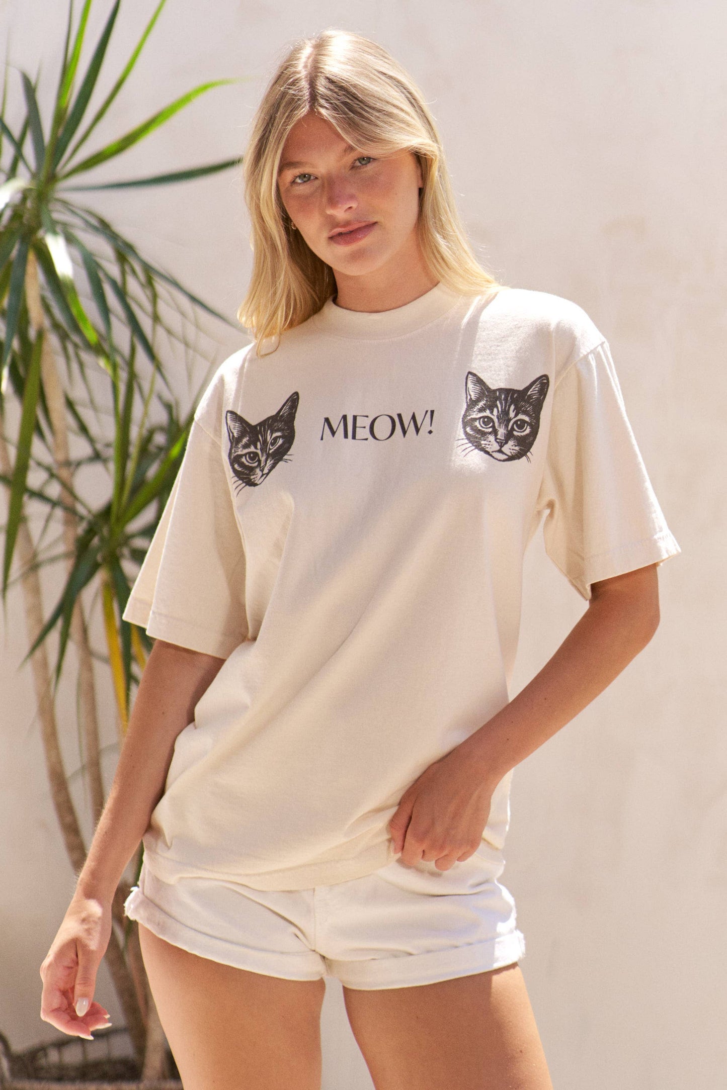 Two Cat Meow Graphic Tee