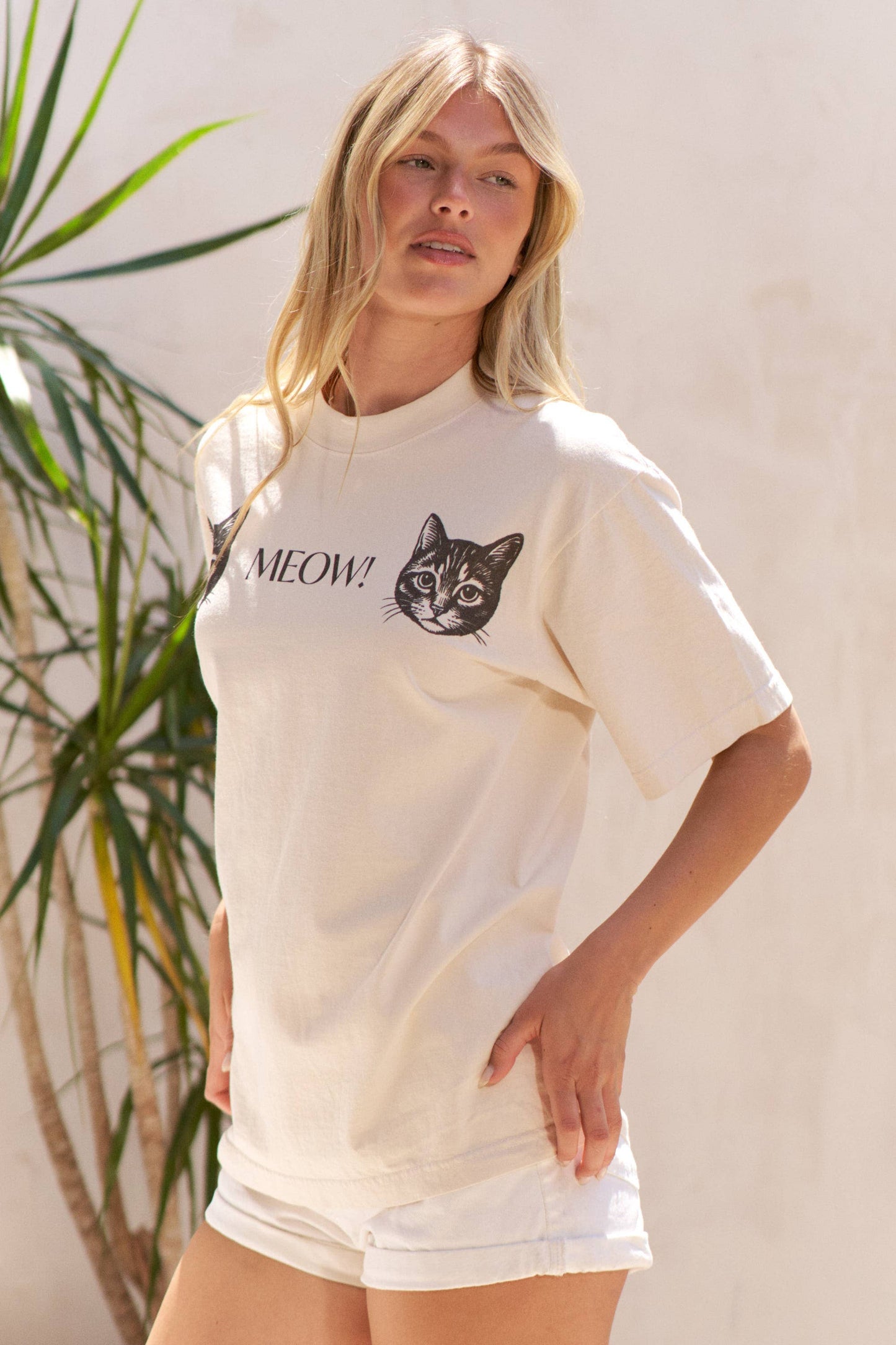 Two Cat Meow Graphic Tee