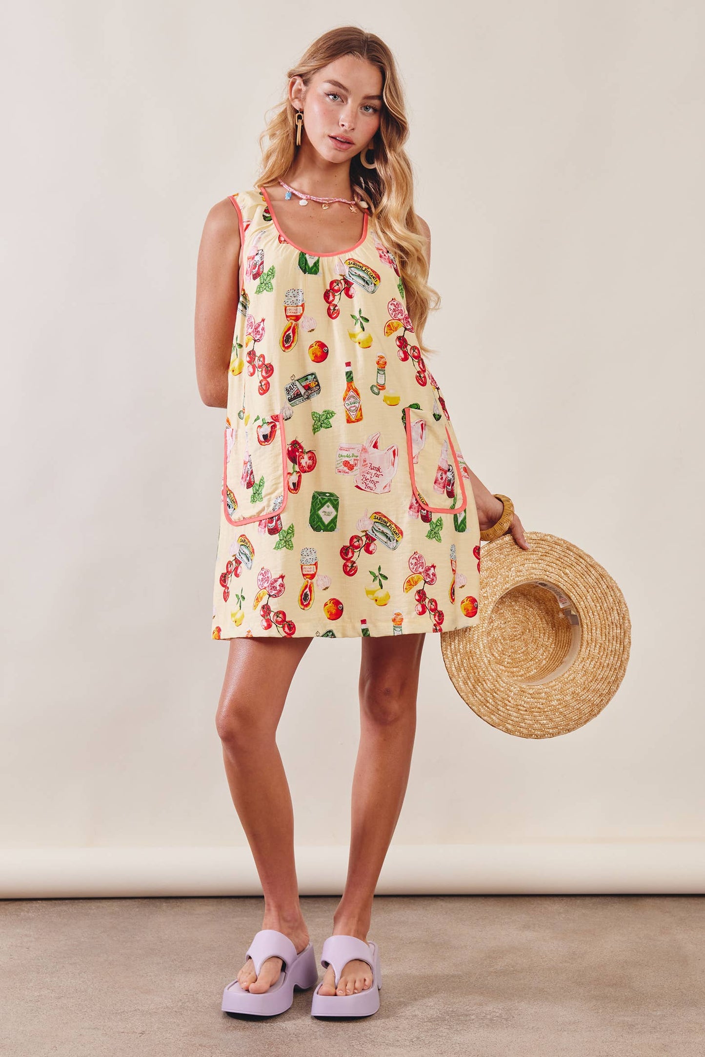 Printed Pocket Shift Dress