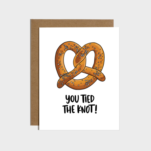 Tied The Knot Pretzel Wedding Card
