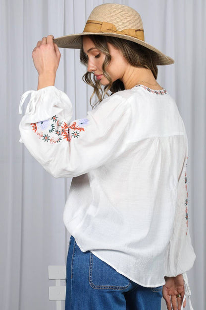 Vintage Embroidered Bohemian Blouse