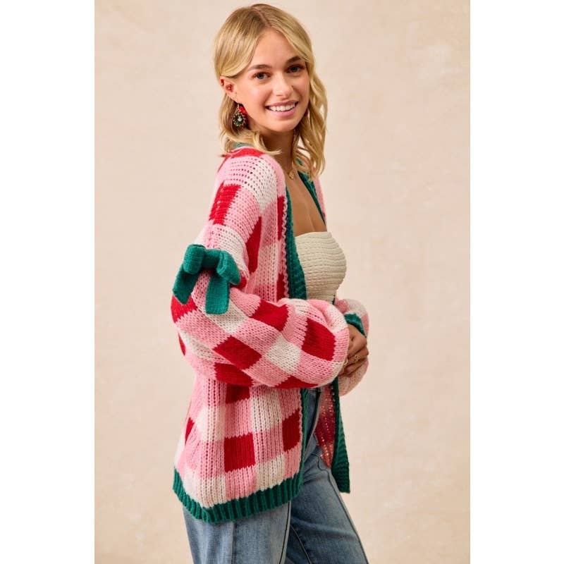 Christmas Theme Open Front Sweater Cardigan