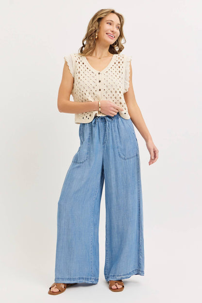 Elastic Waist Palazzo Pants