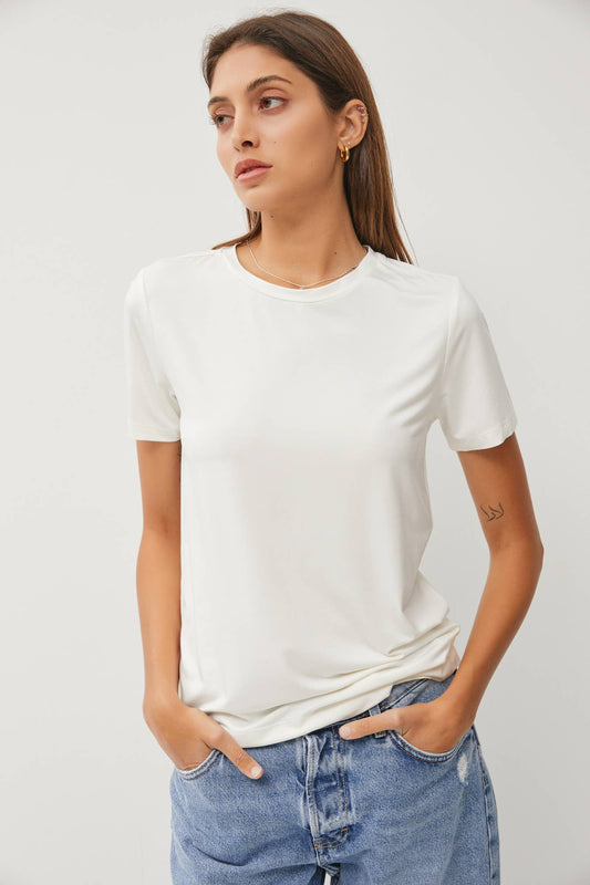 Bamboo Modal Basic Round Neck Short Sleeve Tee