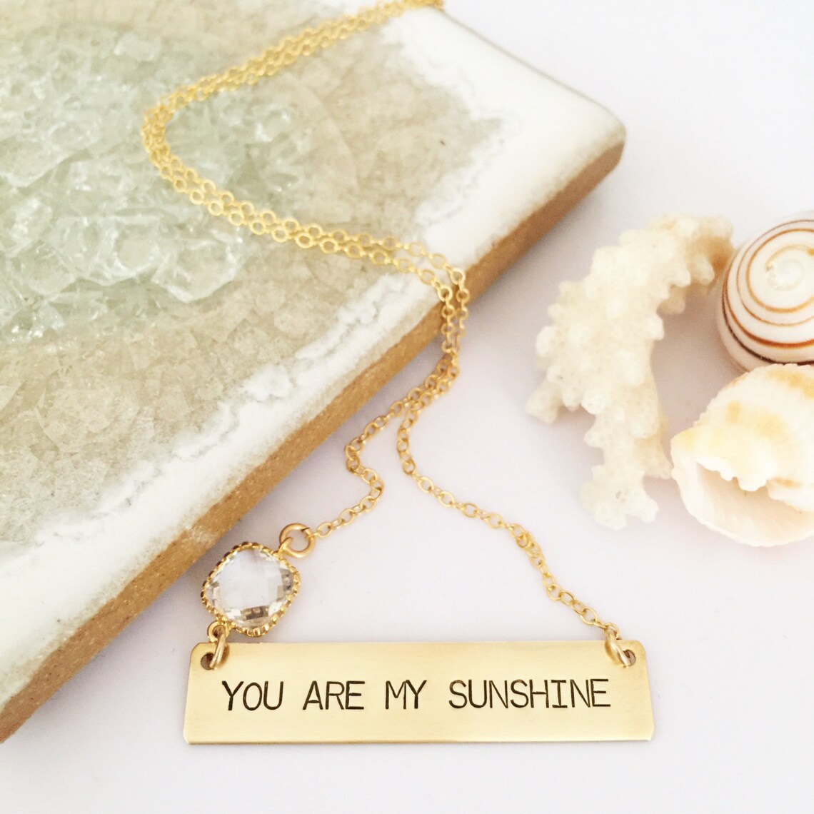 You Are My Sunshine Bar Necklace