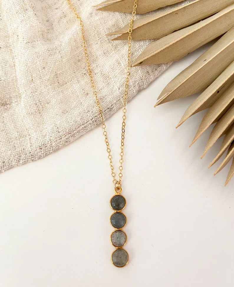 Vertical Labradorite Bar Necklace